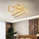 Lustra LED cu telecomanda 98W, 4 Elemente, lumina Rece/Calda/Neutra, Dimabila, Auriu ModernLight Concept