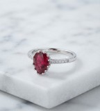 Cumpara ieftin Inel din Argint 925 cu Zirconia Rosie Roiala Tip Lacrima