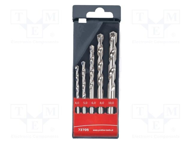 Set burghie PROLINE pentru beton 5 piese &icirc;n cutie plastic
