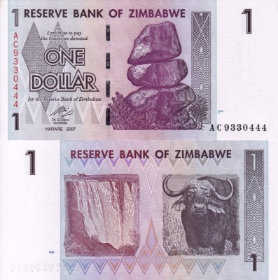 ZIMBABWE 1 dollar 2007 UNC!!! foto