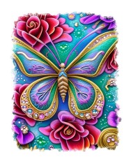 Sticker decorativ, Fluture, Verde, 70 cm, 6959ST foto