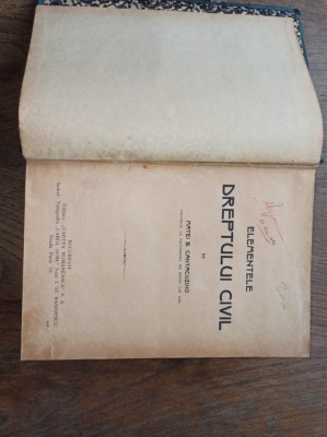 Elementele dreptului civil , Matei B. Cantacuzino, CCA 1920-1925 foto