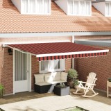 vidaXL Marchiză retractabilă manuală galbenă și portocalie 400x350 cm