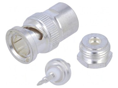 Conector BNC Argintiu 75Ohm pentru RG179B/U, 18&amp;#039; foto