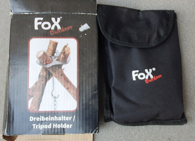 Suport trepied ceaun, Tripod holder pentru gratar Fox outdoor, made in Germany foto