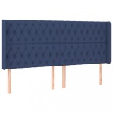 Cumpara ieftin Tablie de pat cu aripioare, albastru, 203x16x118/128 cm, textil