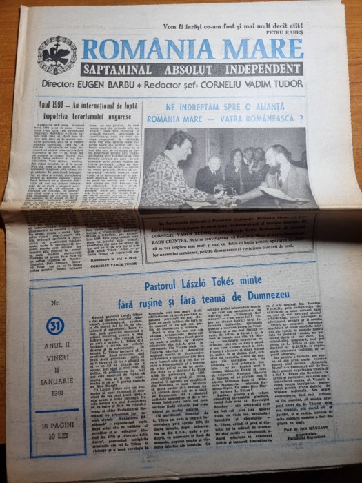 romania mare 11 ianuarie 1991-pastorul laszlo tokes minte