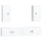 Set dulap TV, 4 piese, alb, lemn prelucrat