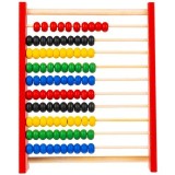 Cumpara ieftin Jucarie educativa din lemn pentru invatarea numararii, abac cu 100 bile colorate si 10 randuri matematice