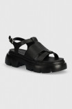 Cumpara ieftin Karl Lagerfeld sandale de piele SUN TREKKA femei, culoarea negru, cu platforma, KL83524