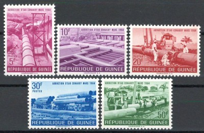 Guinea 1964 Mi 230/34 MNH - Constructia unei conducte de apa catre Conakry foto