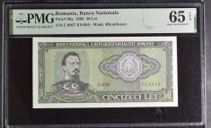Bancnota romaneasca de colectie - 50 lei 1966 UNC gradata PMG 65 EPQ