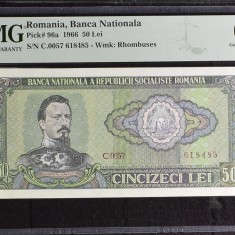 Bancnota romaneasca de colectie - 50 lei 1966 UNC gradata PMG 65 EPQ