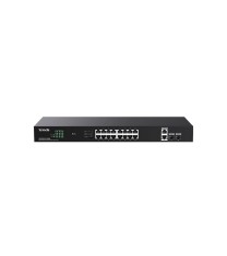 SWITCH TENDA unmanaged, 16 porturi POE RJ-45 gigabit, 2 porturi uplink gigabit RJ-45 si 2 porturi SFP IEEE 802.3af/at, max PoE 250W, metalic &amp;quot;TEG1120P foto