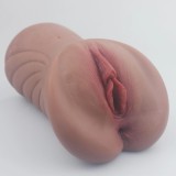 Masturbator No. 06 Vagin&amp;Anus, Material Realist TPE, Super Moale, Maro, 17 cm, Passion Labs