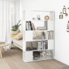 VidaXL Bibliotecă/Separator, alb extralucios, lemn prelucrat 809203