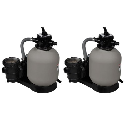 vidaXL Pompe filtru cu nisip, 2 buc., 600 W, 17000 l/h 277090 foto