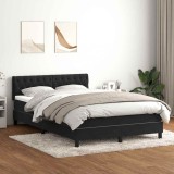 Cumpara ieftin Pat box spring cu saltea, negru, 160x210 cm, catifea