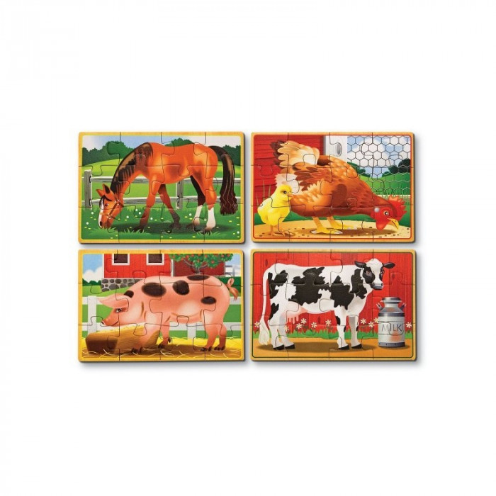 Set 4 puzzle Animale domestice, 12 piese, 20 x 15 cm