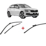 Cumpara ieftin Set 3 stergatoare SKODA KAMIQ (NW4) din 2019, pentru parbriz si luneta, Valeo Silencio Xtrm