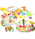 Set de construit, compusa din surubelnita, burghiu, suruburi colorate, 181 piese