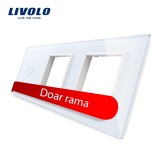 Cumpara ieftin Panou din sticla Livolo alb pentru 1 intrerupator touch si 2 prize