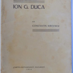 ION G. DUCA de CONSTANTIN KIRITESCU , 1934