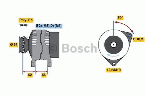 Generator / Alternator OPEL CORSA C (F08, F68) (2000 - 2009) BOSCH 0 986 047 280