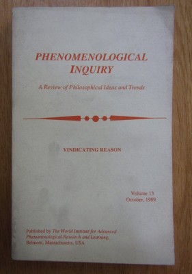 Phenomenological Inquiry, volumul 13, octombrie 1989 foto