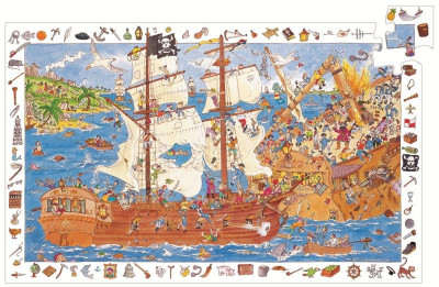 Djeco Puzzle observatie Pirati - Jucarie Educativa de inalta calitate pentru copii foto
