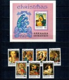 Grenada Grenadines 1975 - Crăciun, picturi, arta, serie si colita neuzata