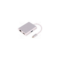 Cablu HDMI soclu, RJ45 soclu, USB A soclu, USB C mufa, USB C Power Delivery, USB 3.0, USB 3.1, lungime 200mm, {{Culoare izola&#355;ie}}, QOLTEC - 5040