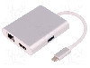 Cablu HDMI soclu, RJ45 soclu, USB A soclu, USB C mufa, USB C Power Delivery, USB 3.0, USB 3.1, lungime 200mm, {{Culoare izola&amp;#355;ie}}, QOLTEC - 5040