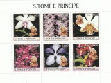S.Tome e Principe 2003 - Flora , Flori , Bloc 6 valori dantelate , MNH Mi.2043-2048 Kb