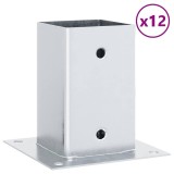 Cumpara ieftin Baze stalp patrate 12 buc Argintiu 91x91 mm Otel galvanizat
