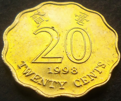Moneda 20 CENTI - HONG KONG, anul 1998 * cod 2580 foto