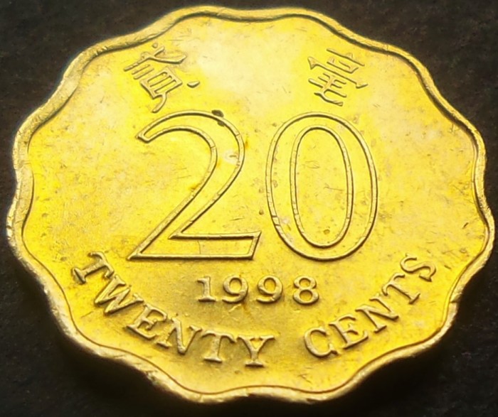 Moneda 20 CENTI - HONG KONG, anul 1998 * cod 2580