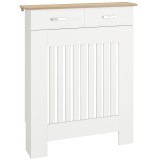 HOMCOM Acoperire pentru Calorifer cu Sertar, Anti-răsturnare, &icirc;n Lemn, 78x19x97 cm, Alb | Aosom Romania
