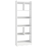 HOMCOM Bibliotecă cu 6 Rafturi și Rafturi Deschise Compartimentate, Alb | Aosom Romania