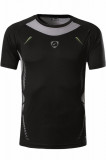 Cumpara ieftin Tricou Sport Baieti Quick Dry, Maneci Scurte, Ideal pentru Golf, Tenis, Fitness, Alergare, Negru si Gri, XL (US) Gri 108 CM