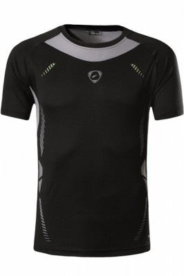 Tricou Sport Baieti Quick Dry, Maneci Scurte, Ideal pentru Golf, Tenis, Fitness, Alergare, Negru si Gri, XL (US) Gri 108 CM foto