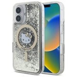 Husa pentru iPhone 16 - Hello Kitty Hardcase Liquid Glitter Fever MagSafe (HKHMP16SLGDIK) - Black/Gold