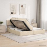 Cumpara ieftin Pat cu storage cu headboard 2 buc. Crem Piele artificiala