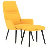 Cumpara ieftin Scaun relaxare cu taburet, galben mustar, textil