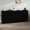 VidaXL Servante, 2 piese, negru, lemn prelucrat