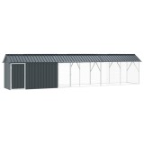 vidaXL Cușcă pentru păsări Antracit 630 x 103 x 142 cm Oțel Galvanizat 3325146