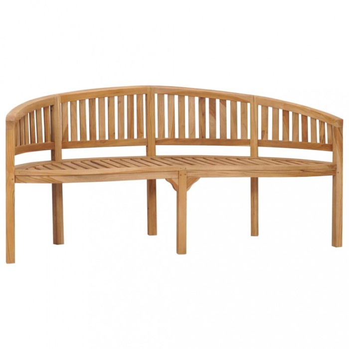 Gossi banca in forma de banana, 180 cm, lemn masiv de tec
