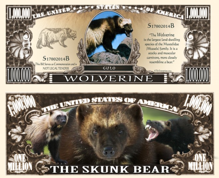 !!! SUA = FANTASY NOTE (TJ6) = WOLVERINE , JDERUL AMERICAN - 2014 - UNC