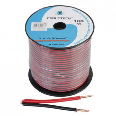 Cablu difuzor CCA 2x0.50mm rosu/negru 100m foto