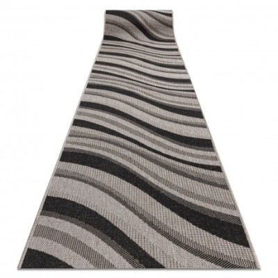 Traversa sisal Floorlux model 20353 argintiu si negru, 80 cm foto